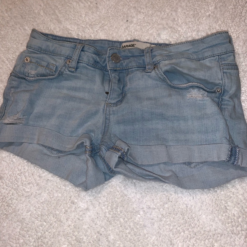 Light denim jegging short shorts
